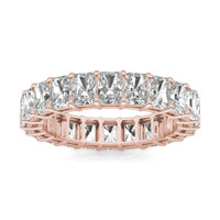 4 2/5 CTW Radiant Caydia Lab Grown Diamond Couture Eternity Ring 18K Rose Gold