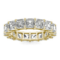 5 3/4 CTW Emerald Caydia Lab Grown Diamond Couture Eternity Ring 14K Yellow Gold