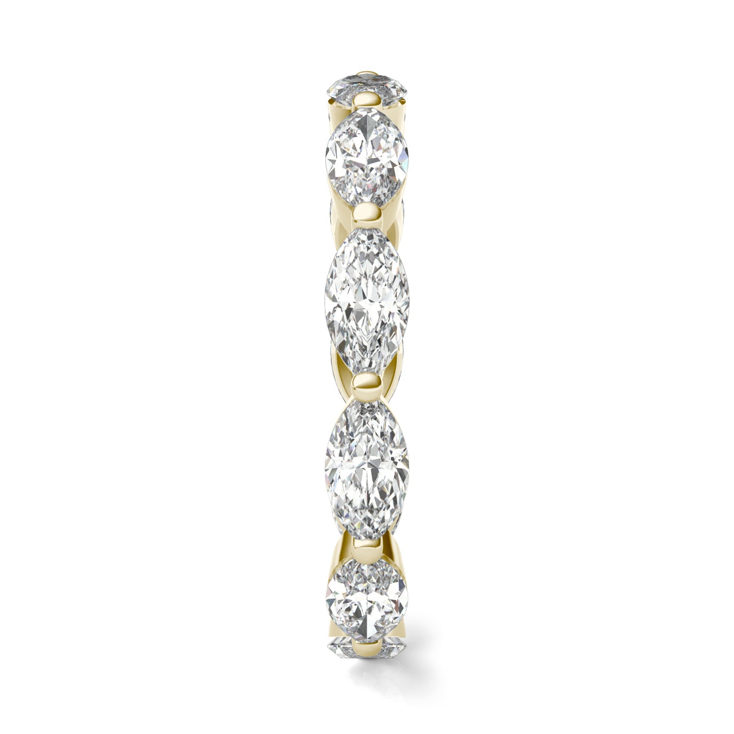 2 CTW Marquise Caydia Lab Grown Diamond Single Prong Eternity Ring 14K Yellow Gold