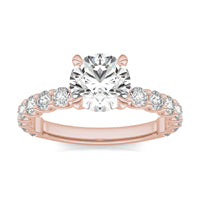 2 1/5 CTW Round Caydia Lab Grown Diamond Trellis Side Stone Engagement Ring 14K Rose Gold