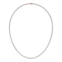 22 2/5 CTW Round Caydia Lab Grown Diamond 20in Tennis Necklace 14K Rose Gold