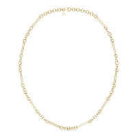 Alternating Mixed Link Chain 18in Necklace 14K Yellow Gold