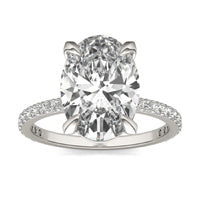 4 2/5 CTW Oval Caydia Lab Grown Diamond Classic Solitaire with Side Accents Ring 14K White Gold