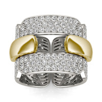 3 5/8 CTW Round Caydia Lab Grown Diamond Ring 18K 2-Tone-Wy Gold