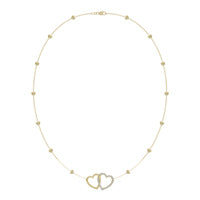 2/5 CTW Round Caydia Lab Grown Diamond Heart Station Necklace 14K Yellow Gold