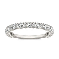 7/8 CTW Round Caydia Lab Grown Diamond Alternating Anniversary Ring 14K White Gold