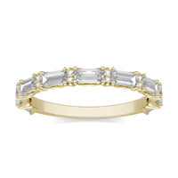 1 1/4 CTW Straight Baguette Alternating Anniversary Ring 14K Yellow Gold