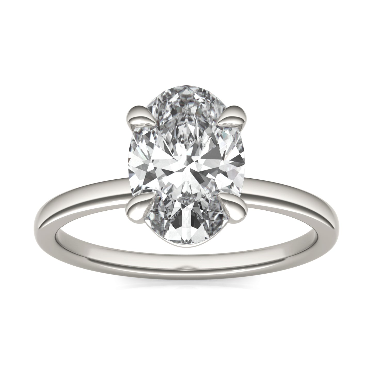 5.60 Ct. Oval Martini Classic Engagement Ring 14K White Gold Ring Size 6.5