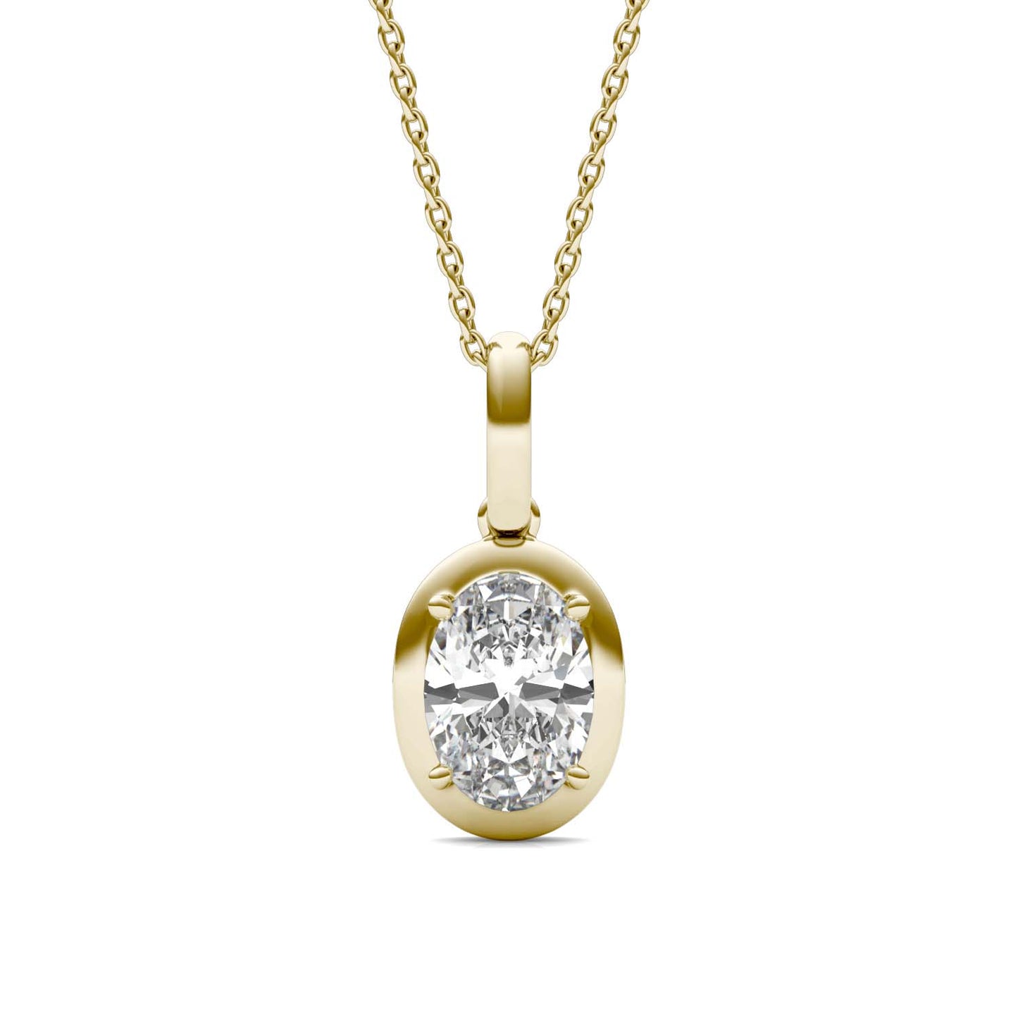 Oval Bezel Illusion Pendant in Sterling Silver 14K Vermeil