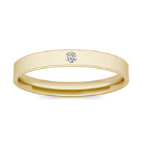 0.03 CTW Round Caydia Lab Grown Diamond Solitaire Comfort-Fit 4MM Ring 14K Yellow Gold
