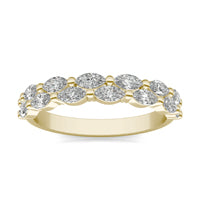7/8 CTW Marquise Two Row Anniversary Ring 14K Yellow Gold