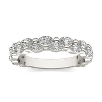 1 1/4 CTW Marquise Two Row Anniversary Ring 14K White Gold