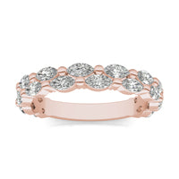 1 1/4 CTW Marquise Two Row Anniversary Ring 14K Rose Gold