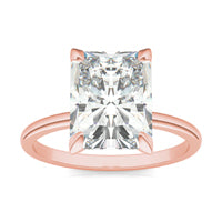 3.90 CTW DEW Radiant Forever One Moissanite Classic Solitaire Ring 14K Rose Gold