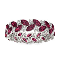 5/8 CTW Round Caydia Lab Grown Diamond Alternating Eternity Ring 14K White Gold featuring Created Ruby