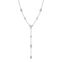 10 2/3 CTW Round Caydia Lab Grown Diamond Couture Pave Lariat Necklace 14K White Gold