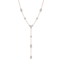 10 2/3 CTW Round Caydia Lab Grown Diamond Couture Pave Lariat Necklace 14K Rose Gold