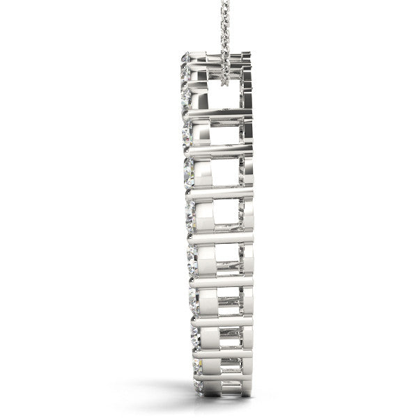 **Special Order - 2 1/4 CTW Round Caydia Lab Grown Diamond Shared Prong Circle Necklace in 14K White Gold
