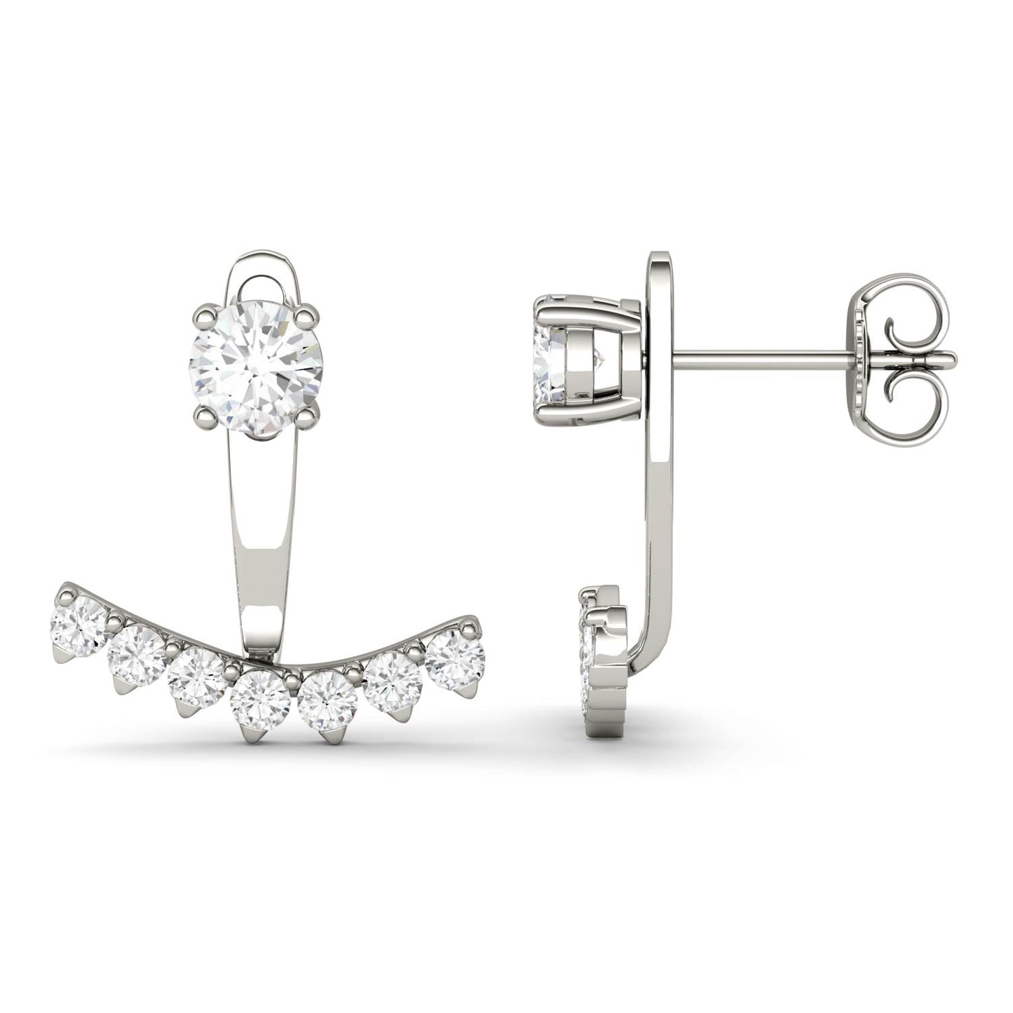 0.21 CTW DEW Round Moissanite Earring 14K White Gold
