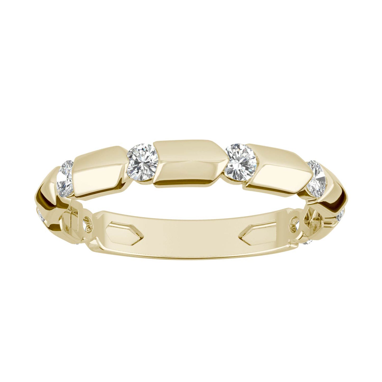 0.48 CTW DEW Round Forever One Moissanite Ring 14K Yellow Gold, SIZE 7.0