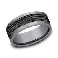 Carved Bark 8.0mm Ring in Tantalum