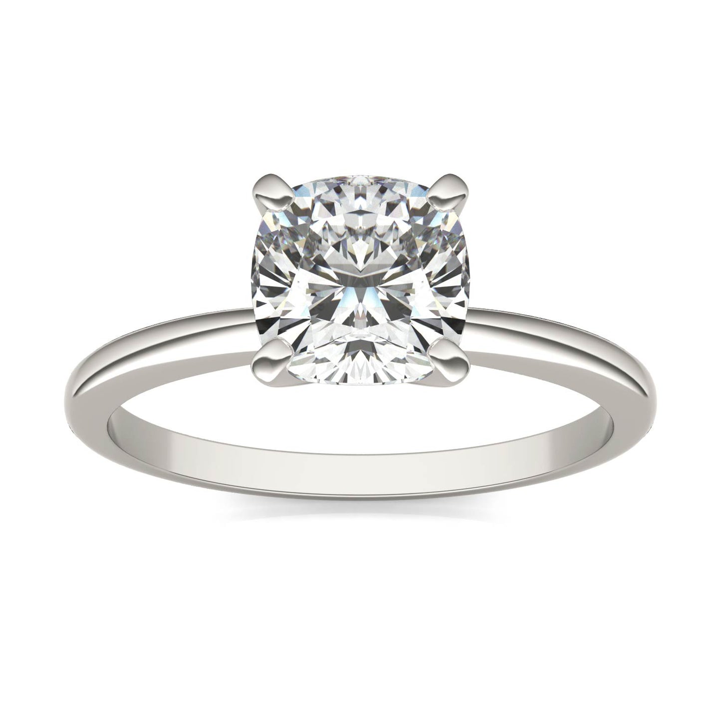 1 1/2 CTW Cushion Caydia Lab Grown Diamond Solitaire Engagement Ring 14K White Gold