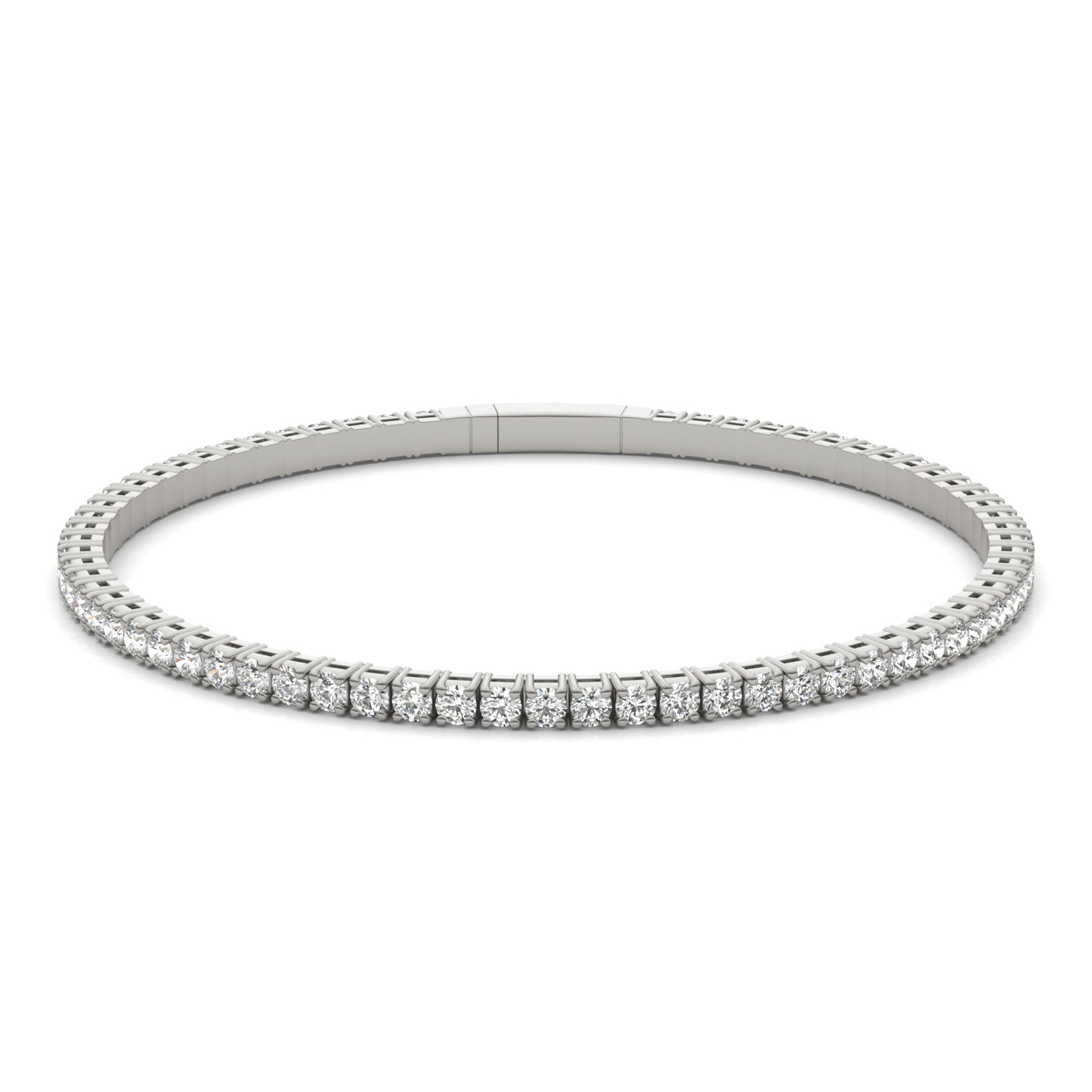 3.35 Ct. Tw. Forever One Moissanite Flexible Eternity Bangle Bracelet in 14K White Gold