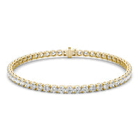 5.30 CTW DEW Round Forever One Moissanite Classic Tennis Bracelet 14K Yellow Gold