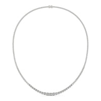 9 1/2 CTW Round Caydia Lab Grown Diamond 18in Graduated Tennis Necklace 14K White Gold