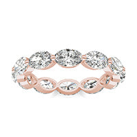 4 CTW Oval Caydia Lab Grown Diamond Couture East-West Eternity Ring 14K Rose Gold