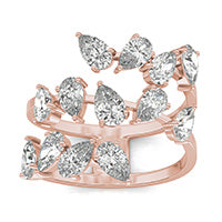 2 3/4 CTW Pear Caydia Lab Grown Diamond Couture Crossover Statement Ring 14K Rose Gold