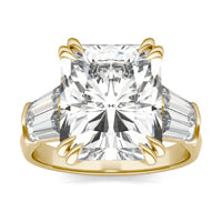 8.36 CTW DEW Radiant Forever One Moissanite Exotic Ring 18K Yellow Gold