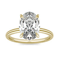 3.00 CTW Oval Caydia Lab Grown Diamond Ring 18K Yellow Gold