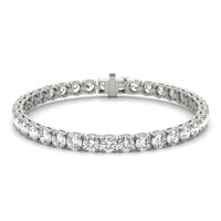 12.21 CTW DEW Round Forever One Moissanite Classic Tennis Bracelet 14K White Gold