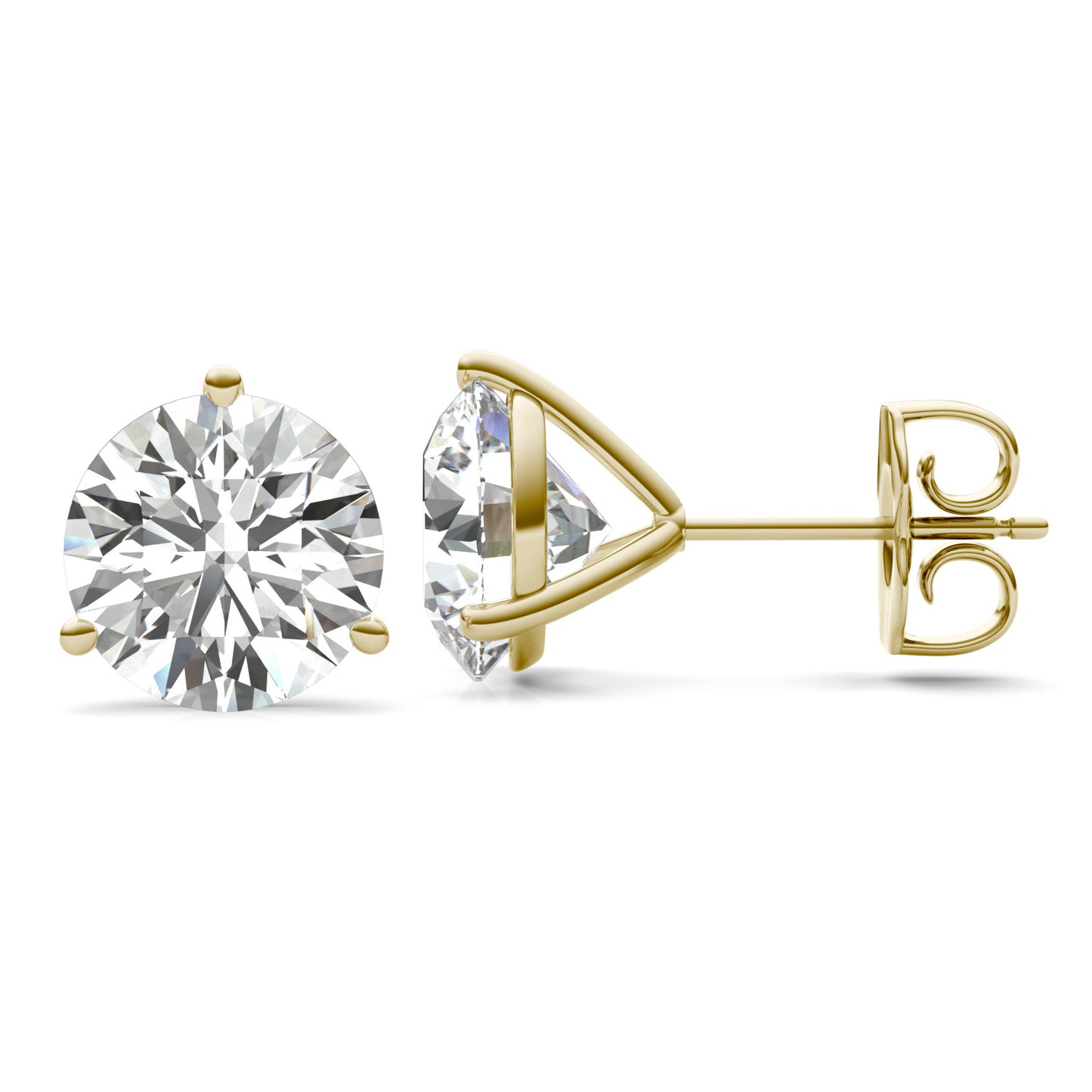 4.00 Ct. Tw. Dazzling Deal Three-Prong Martini Stud Earring 14K Yellow Gold, Near-Colorless (GH)