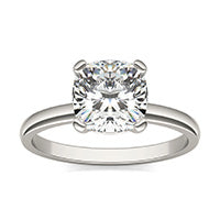 2.00 CTW Cushion Caydia Lab Grown Diamond Classic Solitaire Ring 14K White Gold