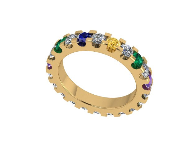 **Special Order - Custom Eternity Band in 14K Yellow Gold, Ring Size 6.5