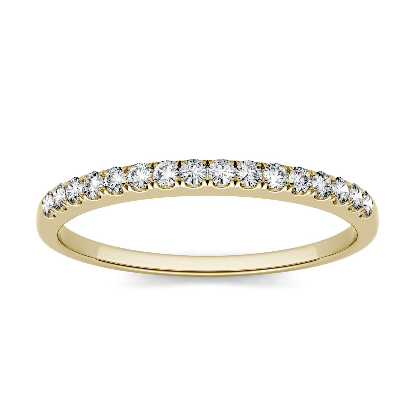 0.16 CTW DEW Round Forever One Moissanite Band in 14K Yellow Gold