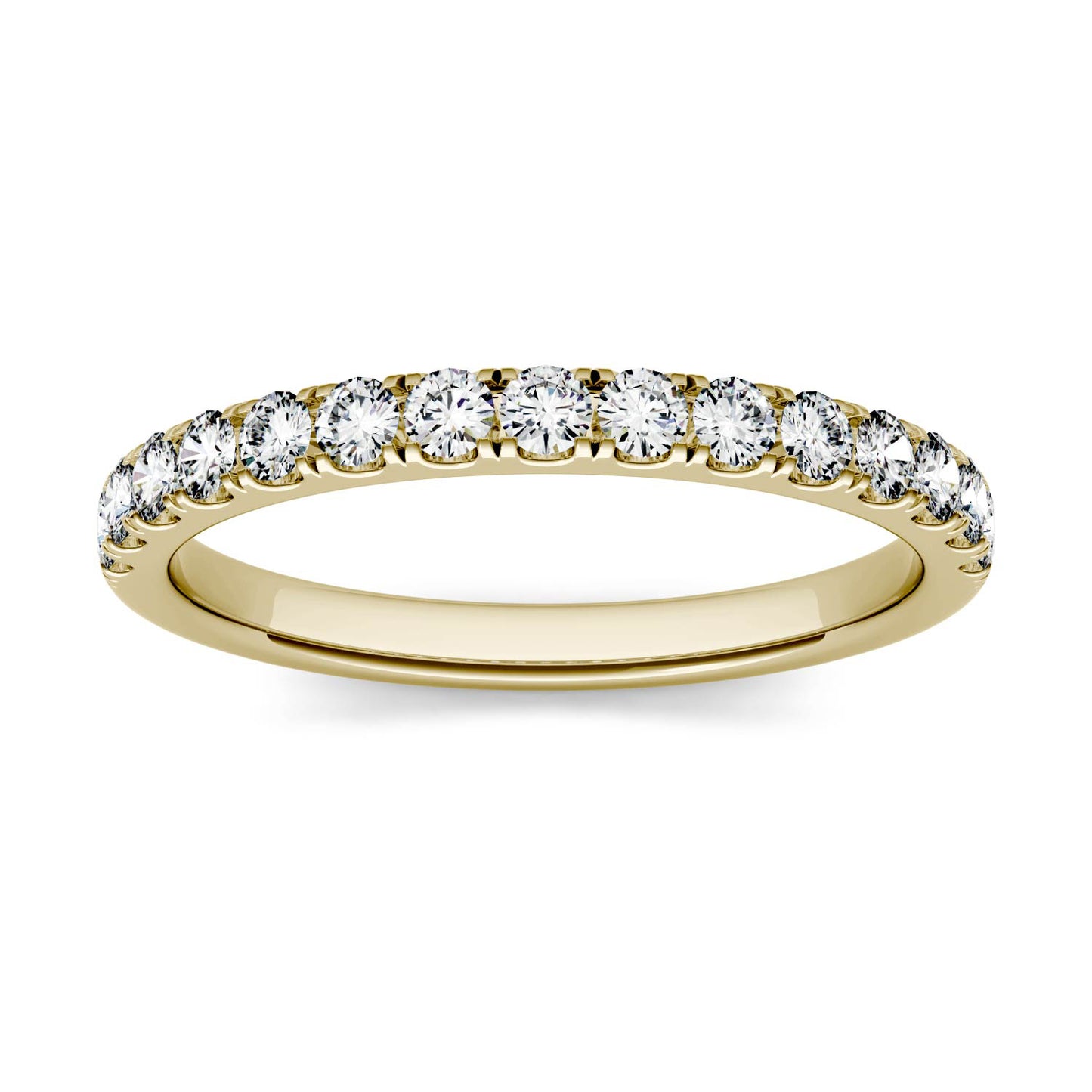 0.38 CTW DEW Round Forever One Moissanite Shared Prong Band in 14K Yellow Gold
