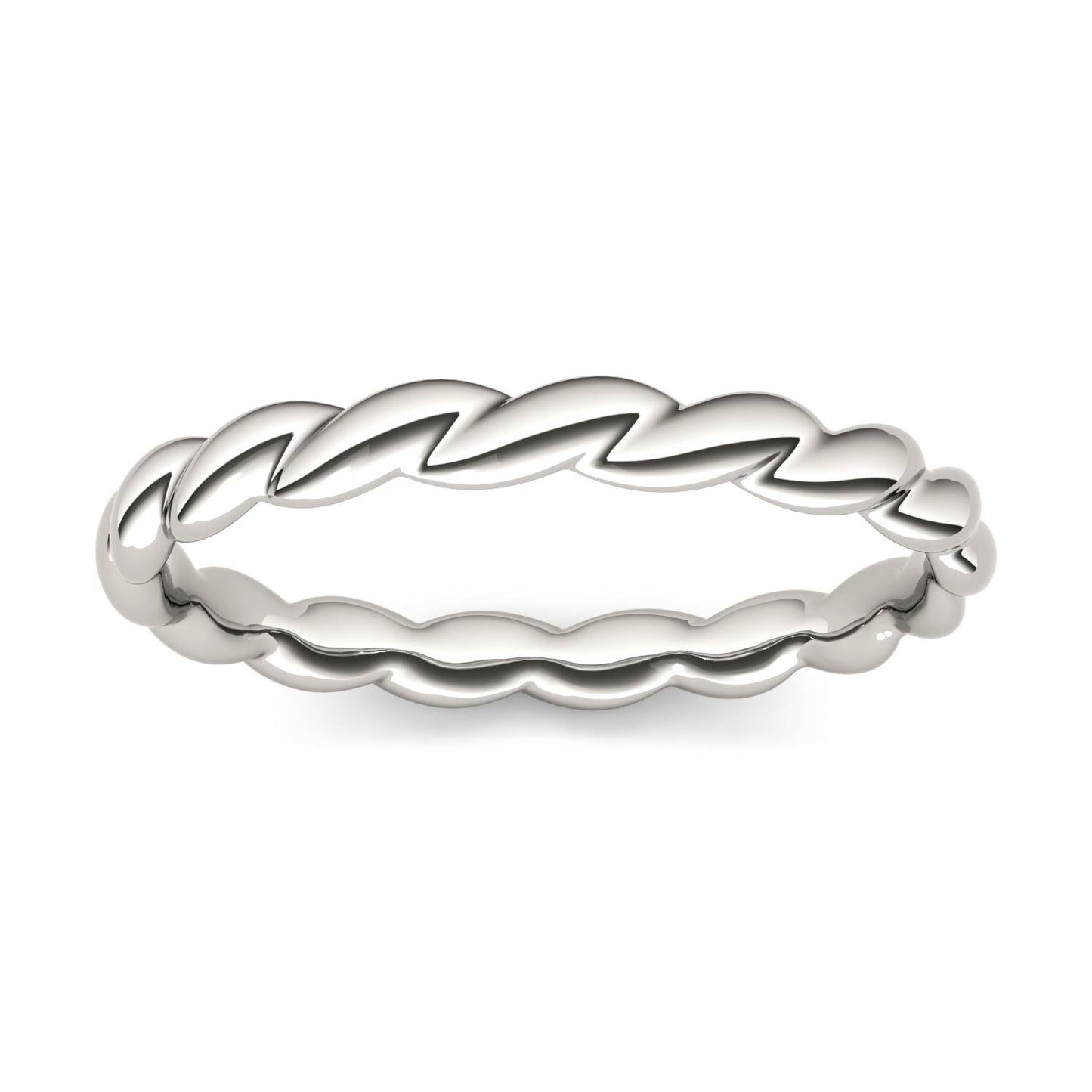 Twisted Stackable Ring in 14K White Gold