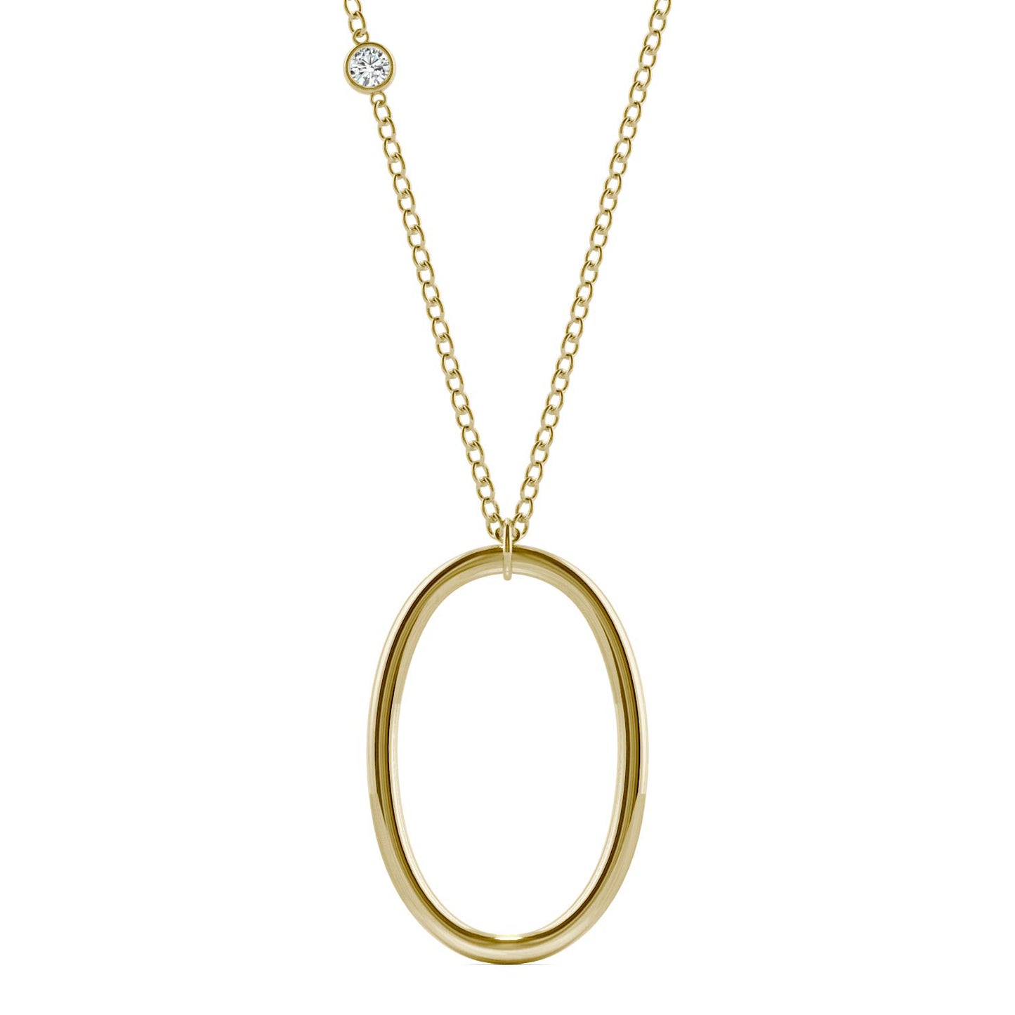 Ouro Edition Open Oval Necklace in 14K Yellow Gold