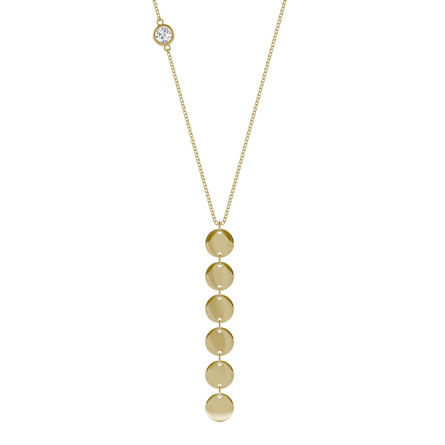 Ouro Edition Multi Disc Drop Necklace in 14K Yellow Gold