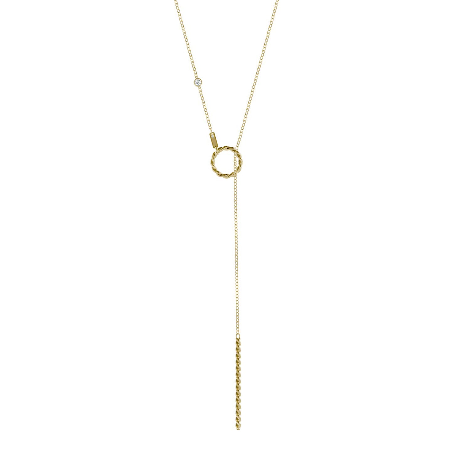 Ouro Edition Twist Lariat Necklace in 14K Yellow Gold