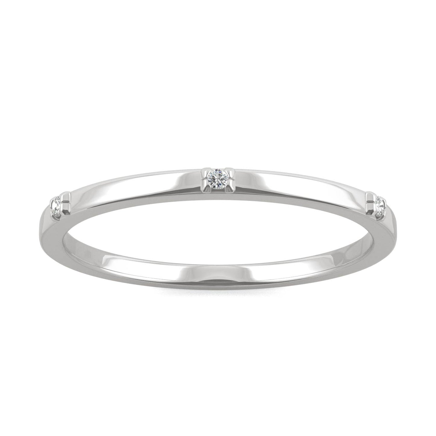 Tiny Accents Stacker Ring in 14K White Gold