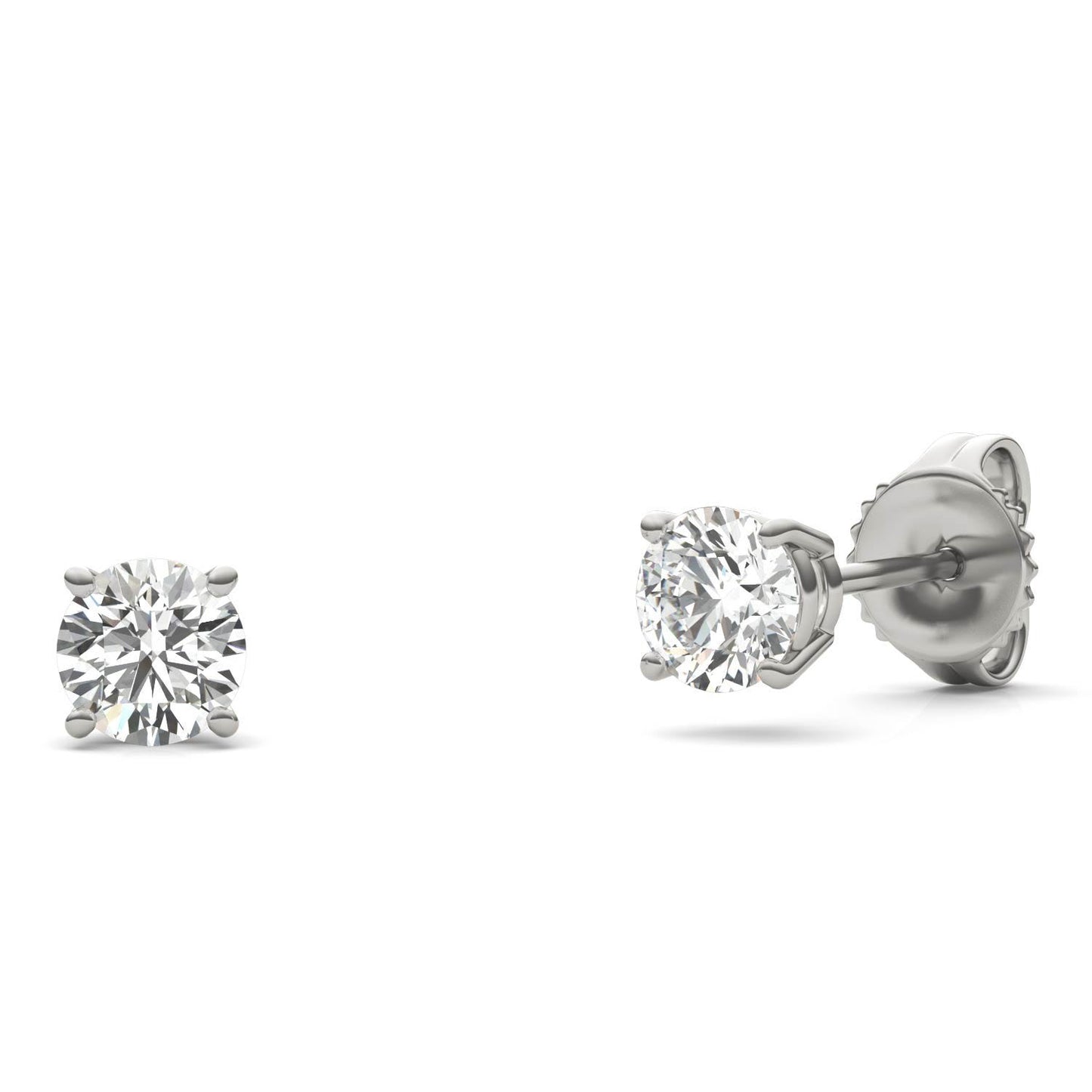 1/2 CTW Round Caydia Lab Grown Diamond Four Prong Stud Earrings Platinum