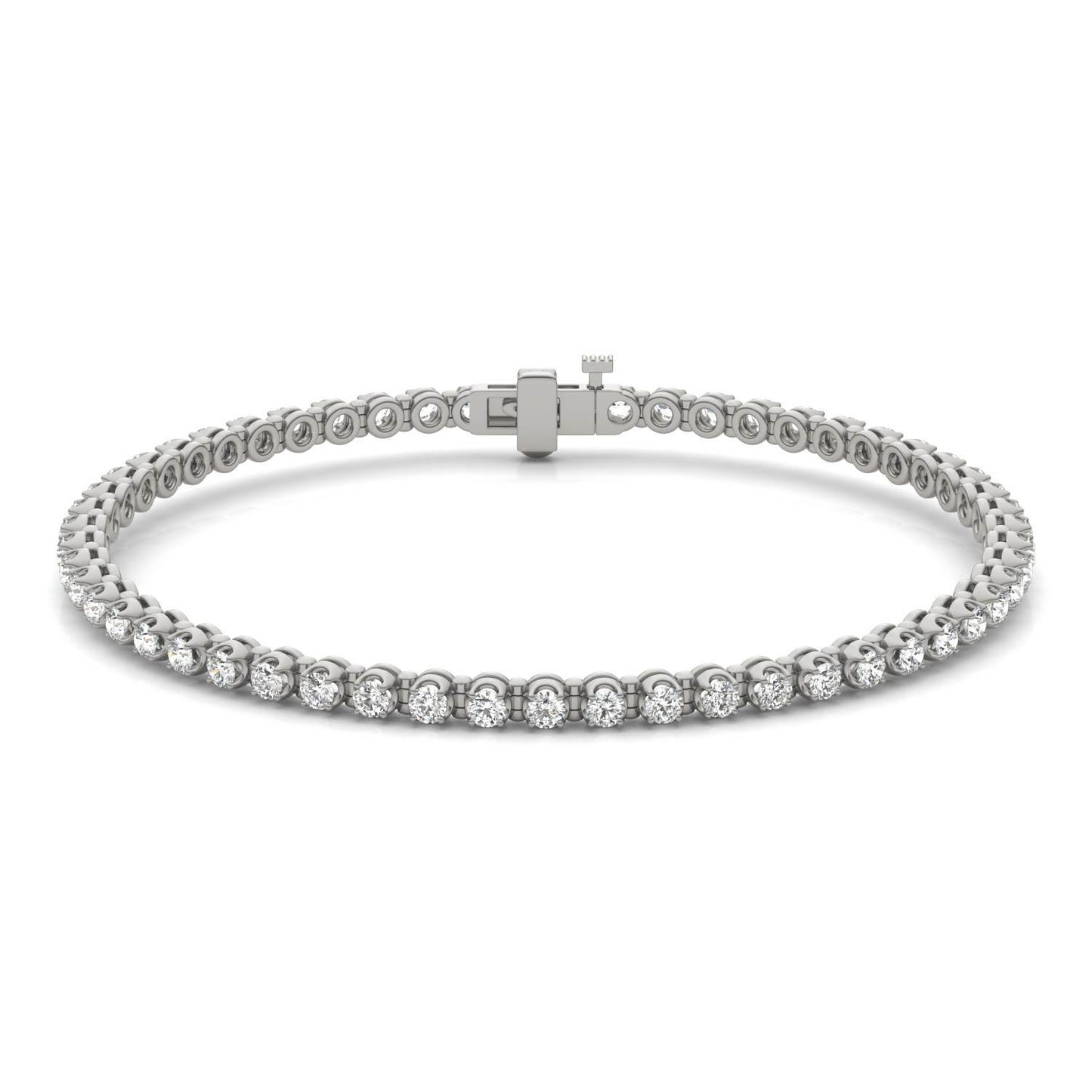 1 2/3 CTW Round Caydia Lab Grown Diamond Four Prong Tennis Bracelet 14K White Gold