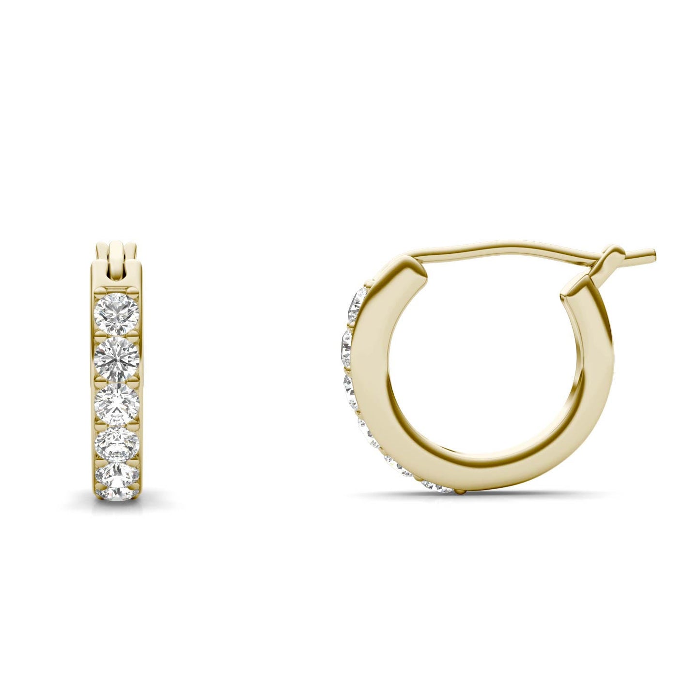 1/3 CTW Round Caydia Lab Grown Diamond Channel Set Huggie Earrings 14K Yellow Gold