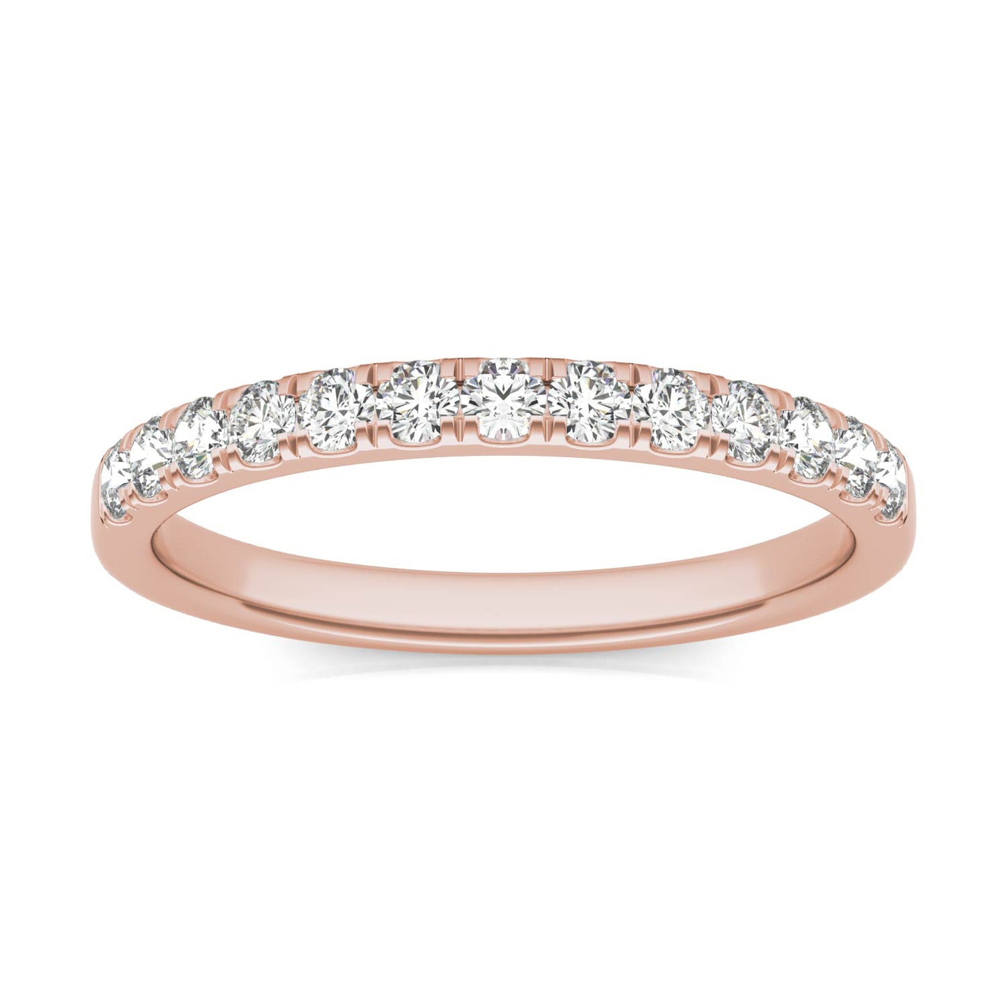 0.29 CTW DEW Round Forever One Moissanite Ring in 14K Rose Gold