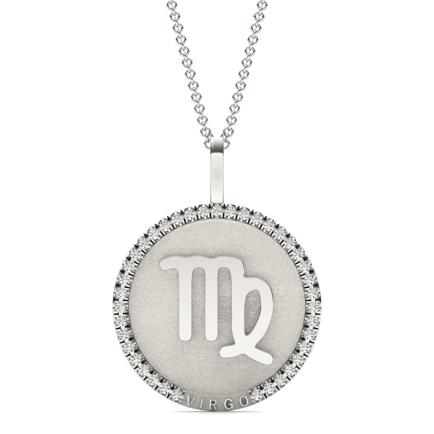 1/3 CTW Round Caydia Lab Grown Diamond Virgo Pendant 14K White Gold