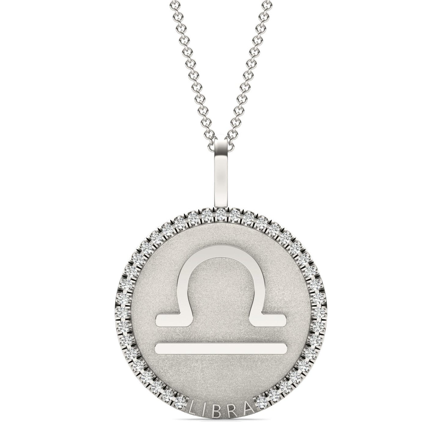 1/3 CTW Round Caydia Lab Grown Diamond Libra Pendant 14K White Gold